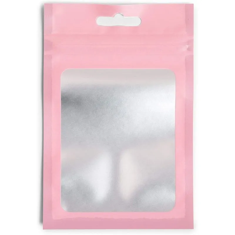 Pink Resealable Plastic Bags, Clear Storage Bag (4 x 6 in, 120 Pack)