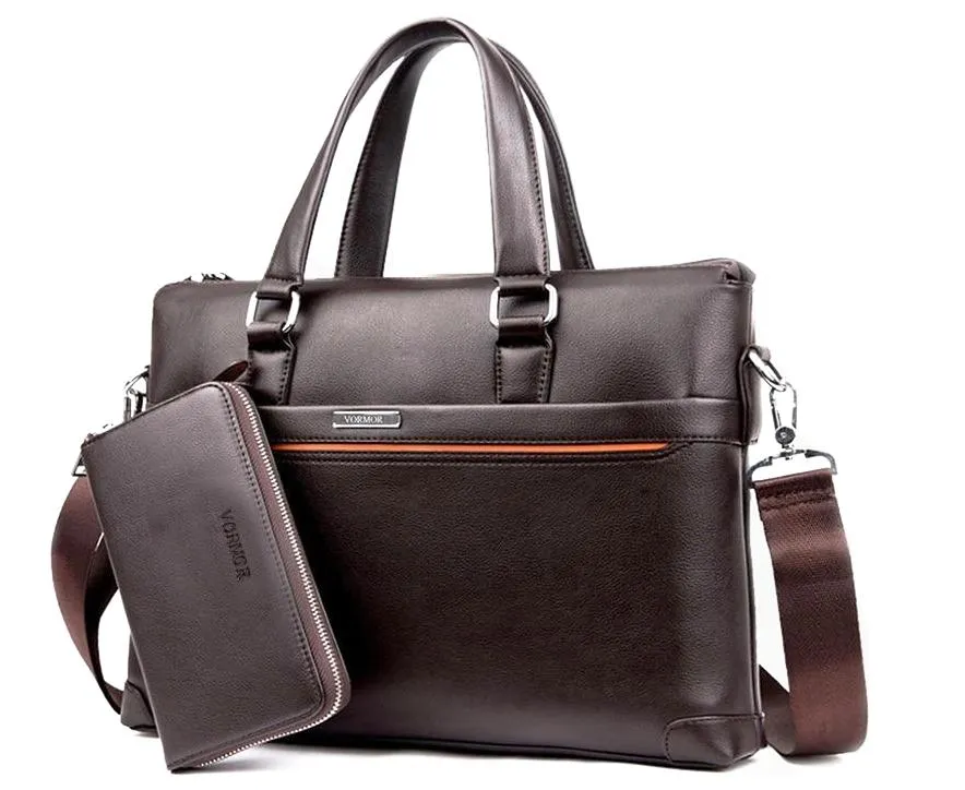 Premium Leather Modern Briefcase & Wallet - 2 Colors