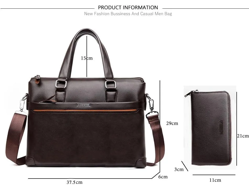 Premium Leather Modern Briefcase & Wallet - 2 Colors