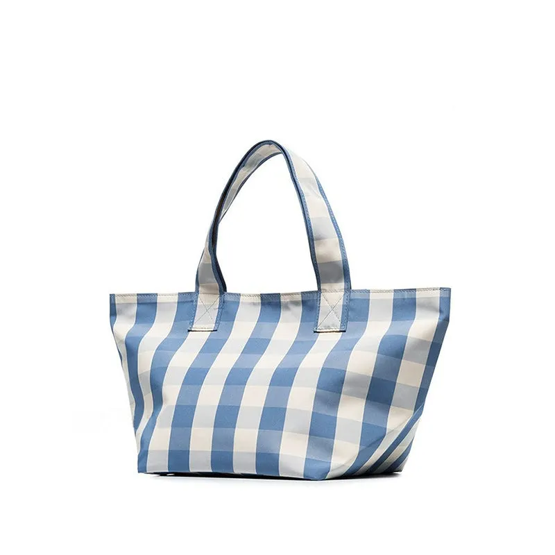 Qjby Fashion Trendy Minimalist Plaid Tote Bag