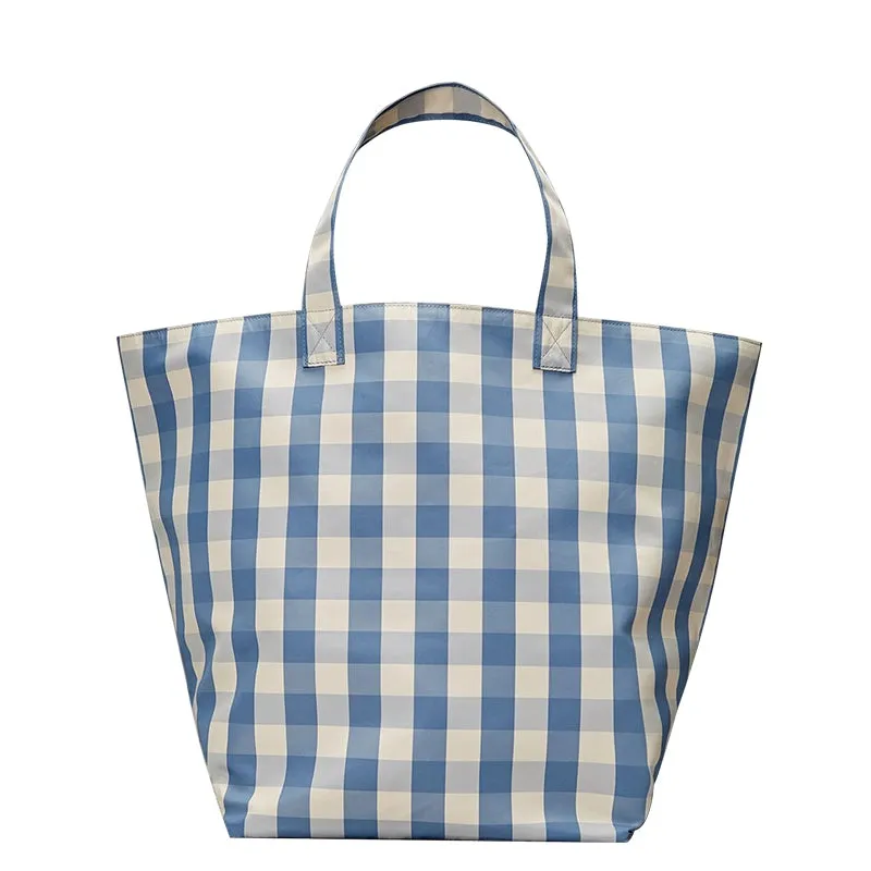 Qjby Fashion Trendy Minimalist Plaid Tote Bag