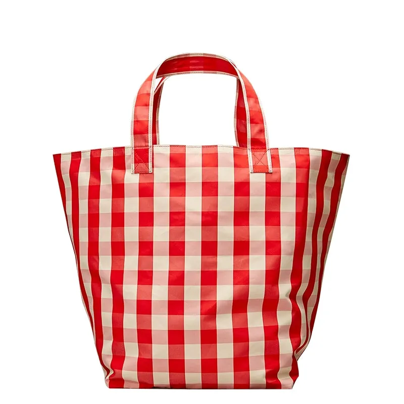 Qjby Fashion Trendy Minimalist Plaid Tote Bag