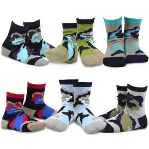 TeeHee Socks Kid's Casual Cotton Short Crew Camo 6-Pack (70879)