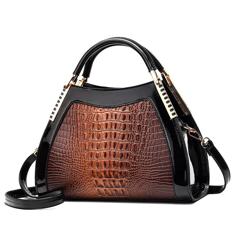 Vintage Alligator Pattern Design Stylish Handbags For Women