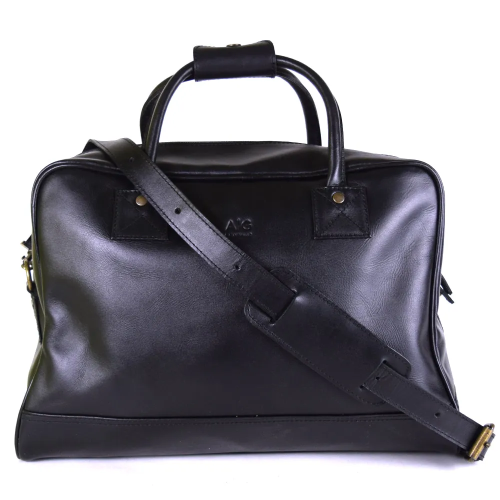 Waldorf Urban Sport Bag in Black Leather - final sale no exchange