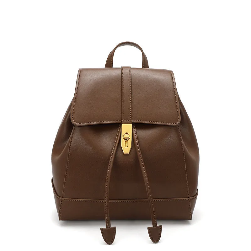 Women Classic Fashion Cowhide Casual Backpack