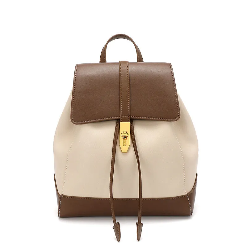 Women Classic Fashion Cowhide Casual Backpack